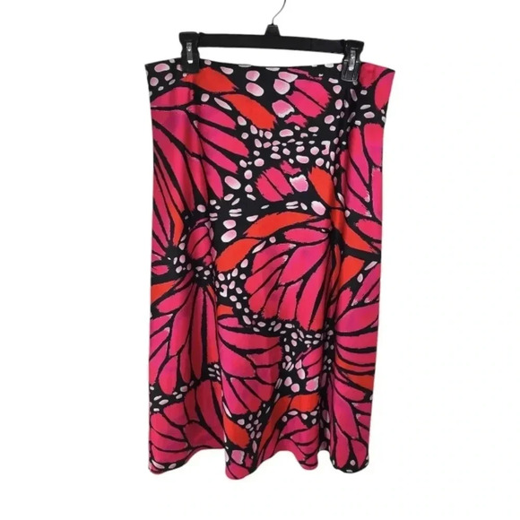 {Milly} Fion Graphic Butterfly Bias Cut Satin Skirt - Picture 6 of 17